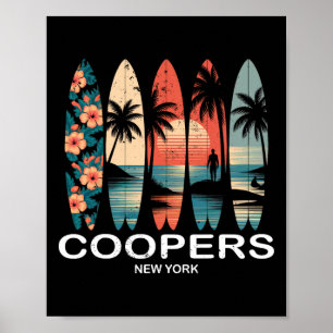 Coopers Beach New York Surfplank Surfen Retro _2  Poster