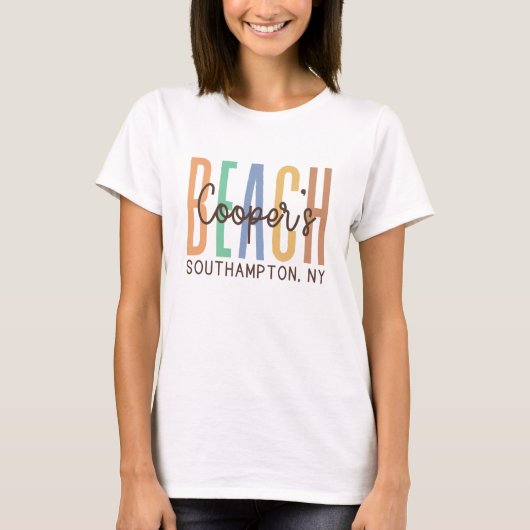 Cooper's Beach Southampton NY (Zand) T-shirt (Voorkant)