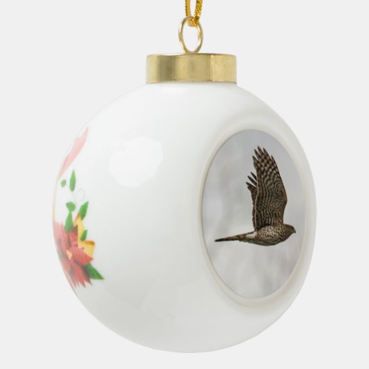 Cooper's Hawk Keramische Bal Ornament (Links)