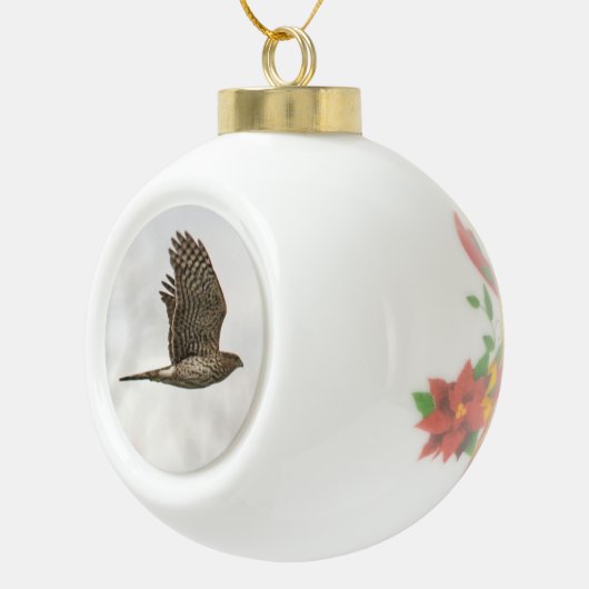 Cooper's Hawk Keramische Bal Ornament (Rechts)