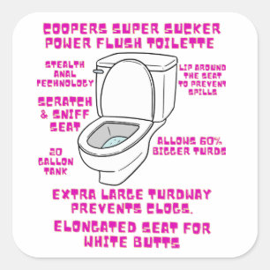 Cooper's super sukkel toilet vierkante sticker
