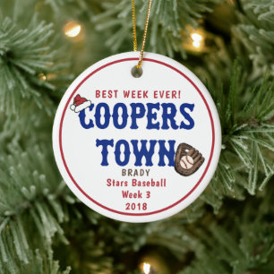 Cooperstown Baseball Beste Week Ooit Santa Hat Keramisch Ornament