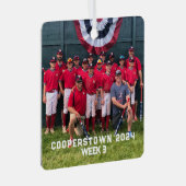 Cooperstown Baseball Custom Year Side Leuke Feiten Metalen Ornament (Voorkant Rechts)