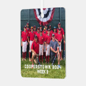Cooperstown Baseball Custom Year Side Leuke Feiten Metalen Ornament (Voorkant links)
