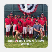 Cooperstown Baseball Custom Year Side Leuke Feiten Metalen Ornament (Voorkant)