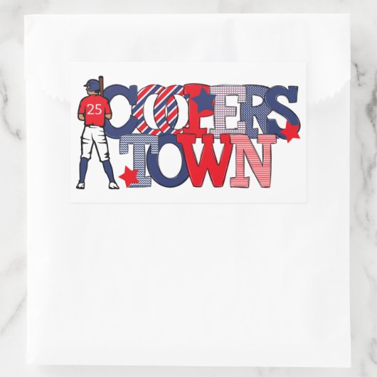 Cooperstown Baseball Player Year Patriotic Rechthoekige Sticker (Tas)