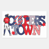 Cooperstown Baseball Player Year Patriotic Rechthoekige Sticker (Voorkant)