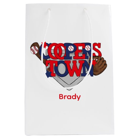 Cooperstown Baseball Stars, Glove, Bat & Ball Medium Cadeauzakje (Voorkant)