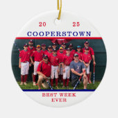 Cooperstown Baseball Team Foto Beste Week Fun Fact Keramisch Ornament (Voorkant)