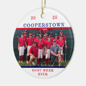 Cooperstown Baseball Team Foto Beste Week Fun Fact Keramisch Ornament (Links)