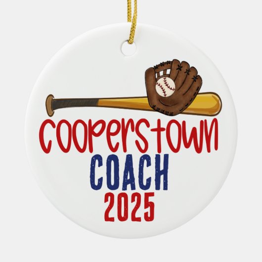 Cooperstown Coach Baseball Special Note On Back Keramisch Ornament (Voorkant)