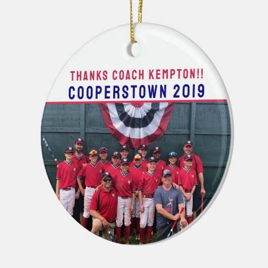 Cooperstown Coach Gift Team Photo Week Highlights Keramisch Ornament (Links)