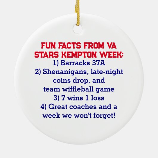 Cooperstown Coach Gift Team Photo Week Highlights Keramisch Ornament (Achterkant)