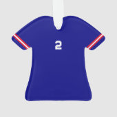 Cooperstown Custom Blue Jersey Jaar Fotonummer Ornament (achterkant)