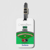Cooperstown Field Team Naam Speler Gepersonaliseer Bagagelabel (Voorkant (verticaal))
