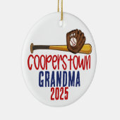 Cooperstown Grandma Nana Baseball Special Note Keramisch Ornament (Rechts)
