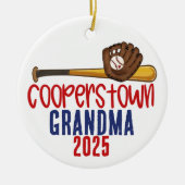 Cooperstown Grandma Nana Baseball Special Note Keramisch Ornament (Voorkant)