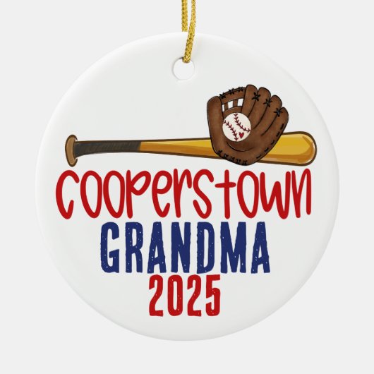 Cooperstown Grandma Nana Baseball Special Note Keramisch Ornament (Voorkant)