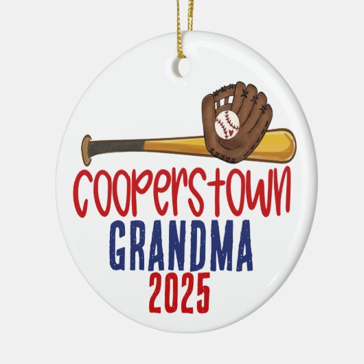 Cooperstown Grandma Nana Baseball Special Note Keramisch Ornament (Links)