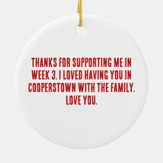 Cooperstown Grandma Nana Baseball Special Note Keramisch Ornament (Achterkant)