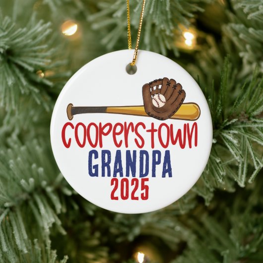 Cooperstown Grandpa Gramps Baseball Special Note Keramisch Ornament (Boom)