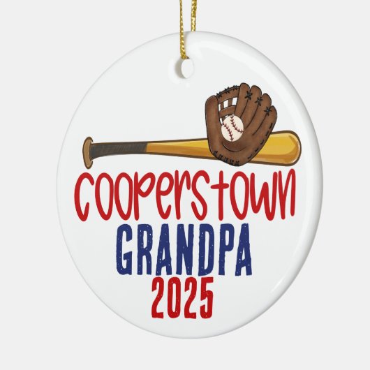 Cooperstown Grandpa Gramps Baseball Special Note Keramisch Ornament (Links)