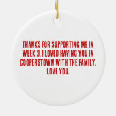 Cooperstown Grandpa Gramps Baseball Special Note Keramisch Ornament (Achterkant)