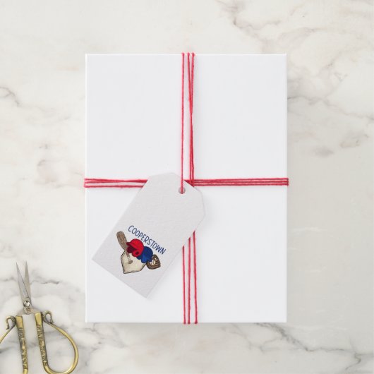 Cooperstown-honkbal  cadeaulabel (Met Touw)