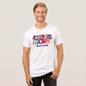 Cooperstown Honkbal Vader / Persoonlijk Patriotisc Tri-Blend Shirt (Voorkant volledig)