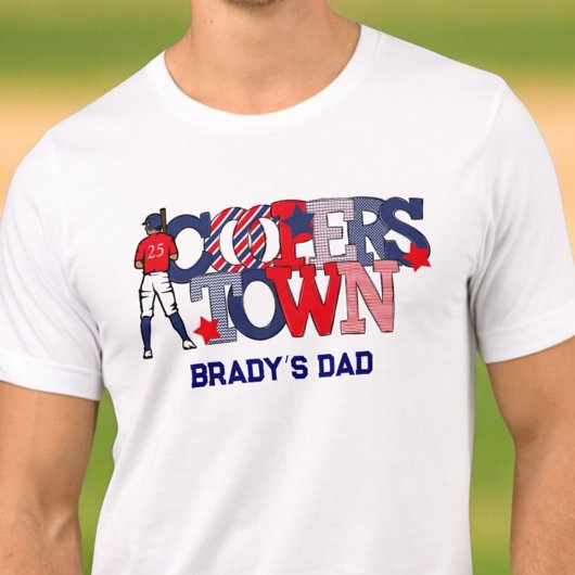 Cooperstown Honkbal Vader / Persoonlijk Patriotisc Tri-Blend Shirt