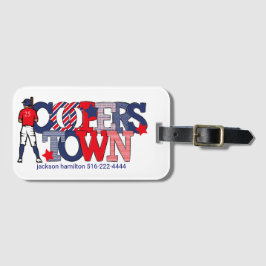 Cooperstown-honkbalspeler / patriottisch maatwerk bagagelabel