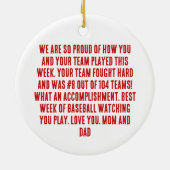Cooperstown-honkbalspelerornament van mama en papa keramisch ornament (Achterkant)