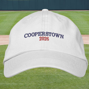 Cooperstown Jaar Geborduurd / Blauw & Rood Geborduurde Pet