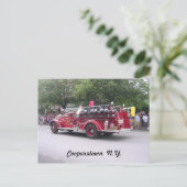 Cooperstown, N.Y. Revermoeid Fire Truck Briefkaart (Staand voorkant)