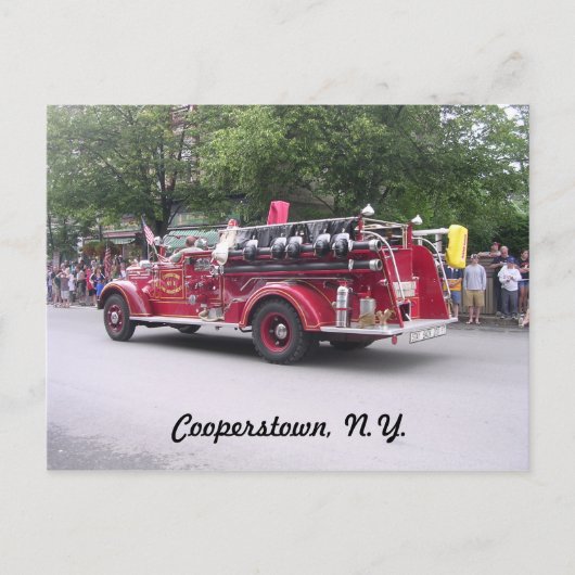 Cooperstown, N.Y. Revermoeid Fire Truck Briefkaart (Voorkant)