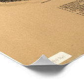 Cooperstown New York 1890 Antiek Panorama Poster (Hoek)