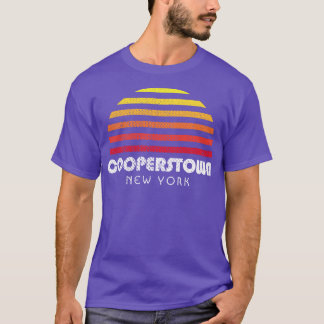 Cooperstown New York Vakantie Retro Sunset T-shirt