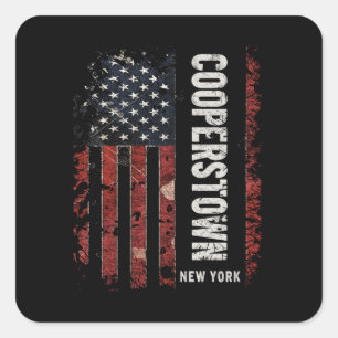 Cooperstown New York Vierkante Sticker