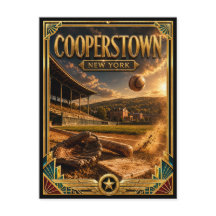 Cooperstown New York Vintage Art Deco Gouden Tijdp