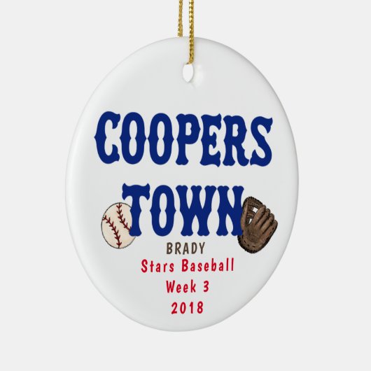 Cooperstown NY Baseball Custom Fun Feiten Ball Mit Keramisch Ornament (Rechts)