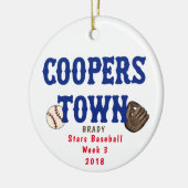 Cooperstown NY Baseball Custom Fun Feiten Ball Mit Keramisch Ornament (Links)