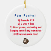 Cooperstown NY Baseball Custom Fun Feiten Ball Mit Keramisch Ornament (Achterkant)