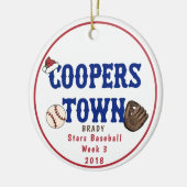 Cooperstown NY Baseball Custom Fun Feiten Santa Ha Keramisch Ornament (Links)