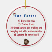 Cooperstown NY Baseball Custom Fun Feiten Santa Ha Keramisch Ornament (Achterkant)