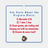 Cooperstown NY Baseball Custom Jaar Team Fun Facts Metalen Ornament (Achterkant)