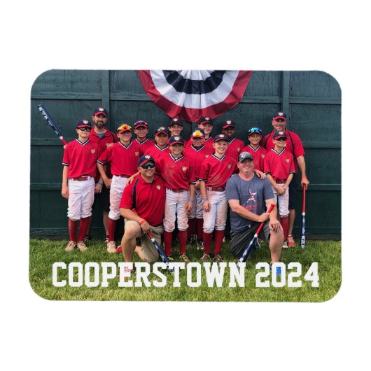 Cooperstown NY Baseball Custom Team Foto Magneet (Horizontaal)