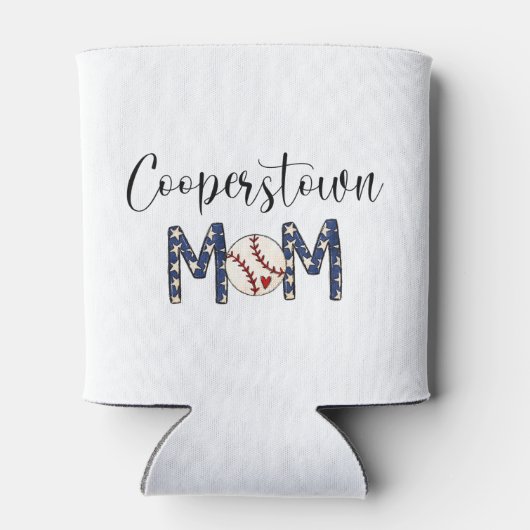 Cooperstown NY Baseball Mom Stars Script Team Moed Blikjeskoeler (Achterkant)