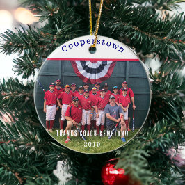 Cooperstown NY Baseball Team Coaches Foto Gift Keramisch Ornament