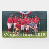 Cooperstown NY Baseball Team Foto Coach Speler Spandoek (Horizontaal)