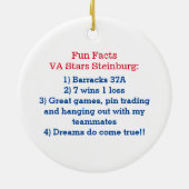 Cooperstown NY Baseball Team Foto Gestreepte feite Keramisch Ornament (Achterkant)